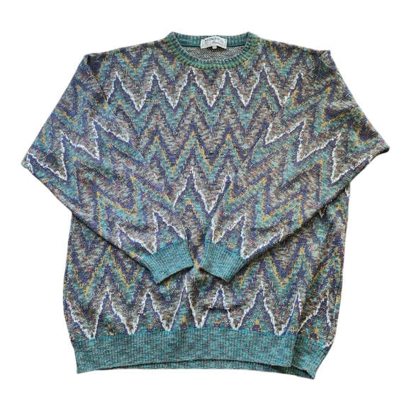 Vintage Mondo Di Marco Sweater Mens XLT Italian Knit 90s Crewneck Pullover - Picture 1 of 4